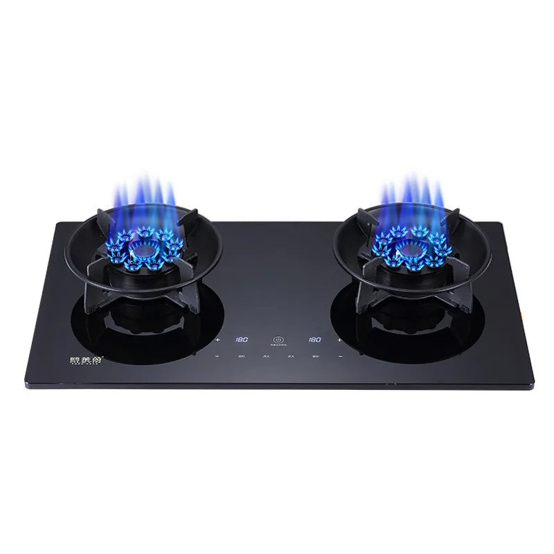 Household Gas Burner Stove for Kitchen Cooktop Upgrade Timing Flip Kitchen Gas Cooker Energy-Saving Embedded Fierce Fire Stove
