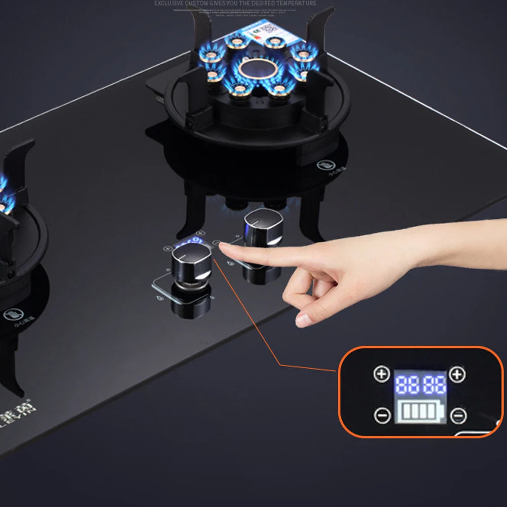 Household Gas Burner Stove for Kitchen Cooktop Upgrade Timing Flip Kitchen Gas Cooker Energy-Saving Embedded Fierce Fire Stove