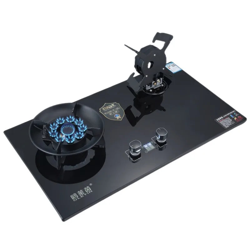 Household Gas Burner Stove for Kitchen Cooktop Upgrade Timing Flip Kitchen Gas Cooker Energy-Saving Embedded Fierce Fire Stove